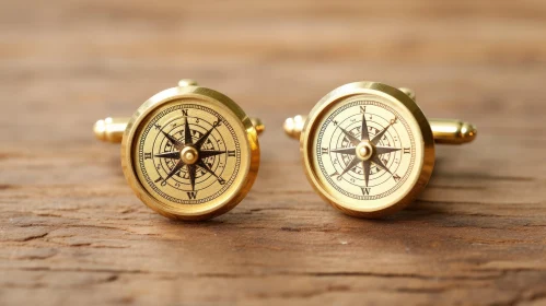 Gold Compass Cufflinks - Stylish and Elegant Design