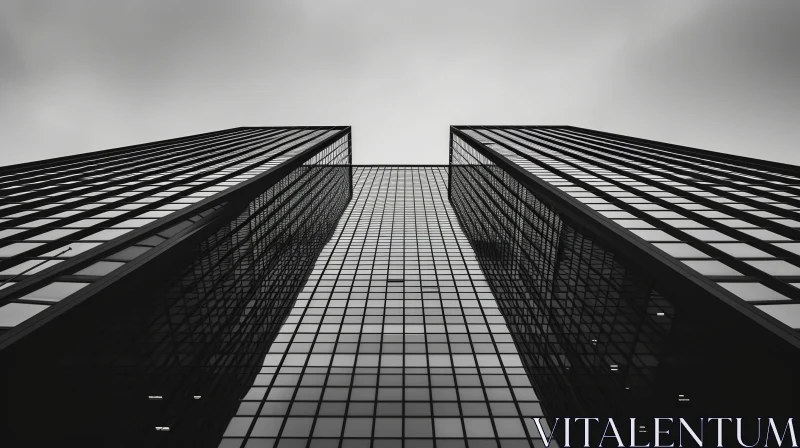 Majestic Skyscrapers: A Captivating Black and White Photograph AI Image
