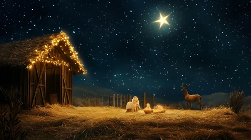 Christmas Night Nativity Scene