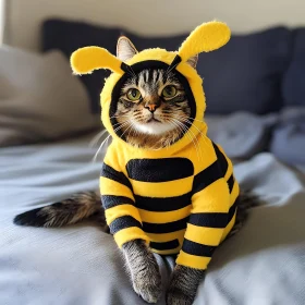 Cute Tabby Cat Dressed as a Bee