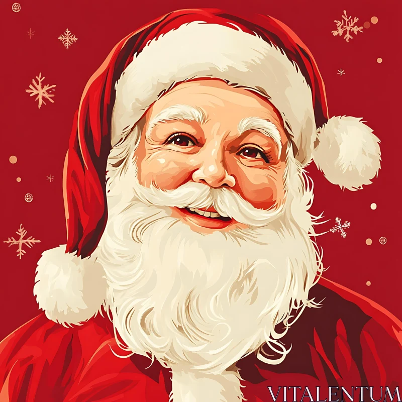 Festive Santa Claus Portrait AI Image