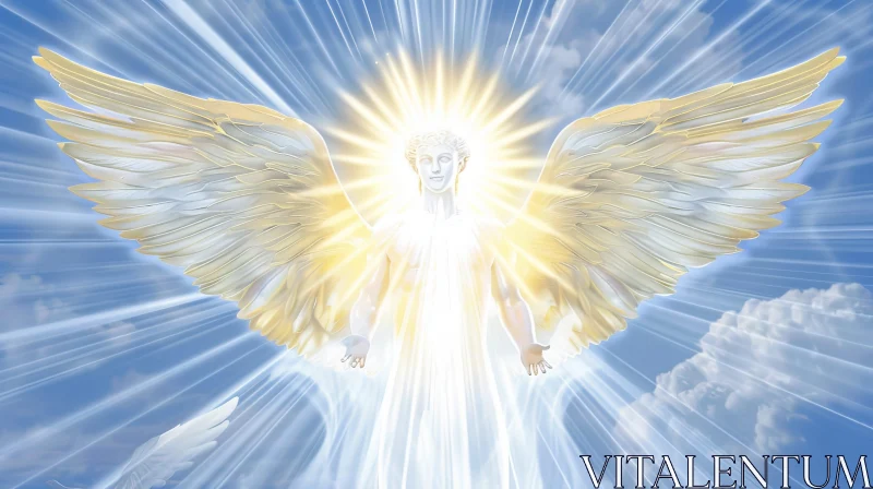 AI ART Serene Angel Painting - Heavenly Inspiration