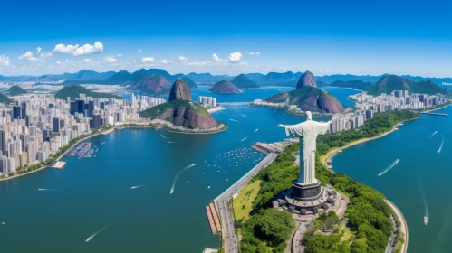 Statue of Christ in Rio de Janeiro, Brazil: A Breathtaking Aerial View