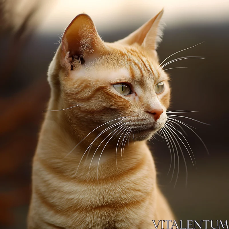 Close-up of an Orange Tabby Cat AI Image