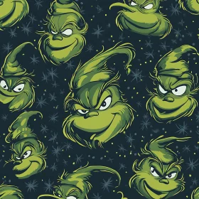 Green Cartoon Character Pattern