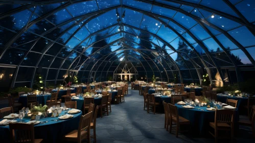 Romantic Starry Sky Wedding in a Glass Atrium