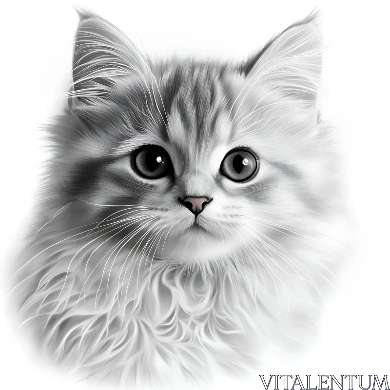 Cute Furry Kitten with Innocent Look AI Image