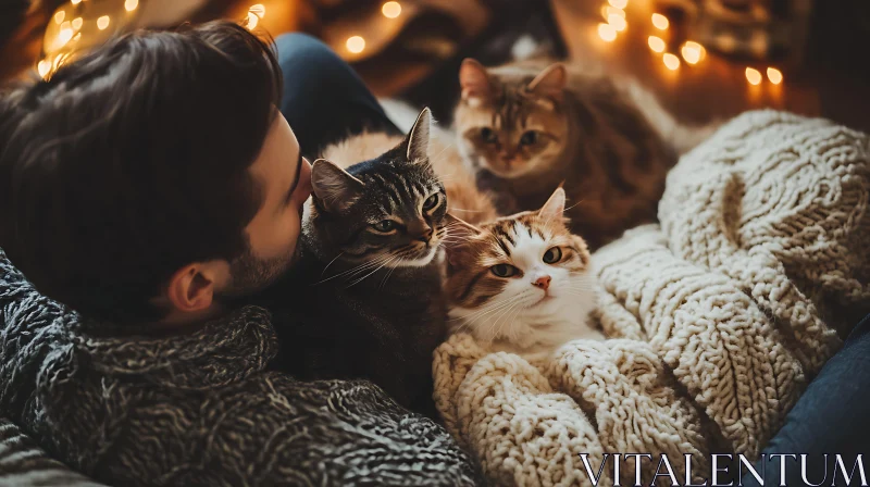 AI ART Warm Home Moments with Cats