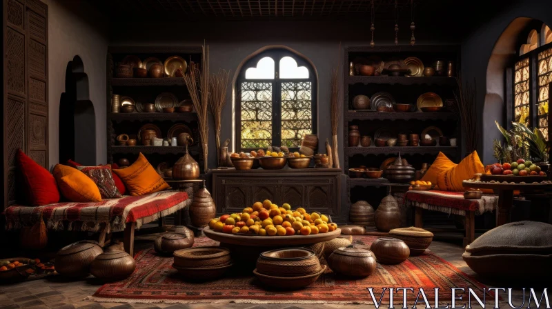 Exquisite Moroccan Room with Oriental Decorations | Staged Photography AI Image
