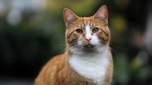 Portrait of a Beautiful Orange and White Cat