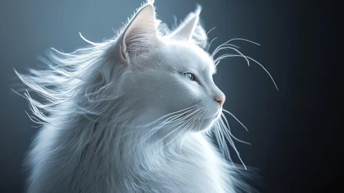 Profile of a Majestic White Cat