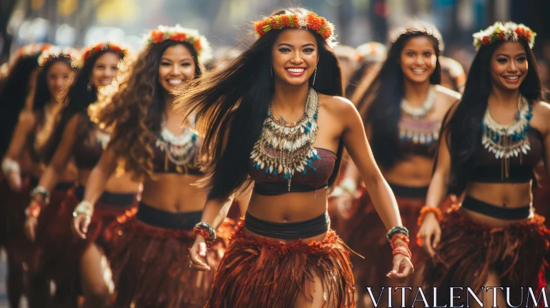 AI ART Hawaiian Hula Dancers in Parade - Joy and Optimism in Motion