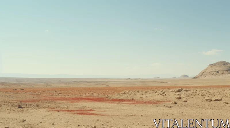 Minimalist Desert Landscape in Light Gold and Light Cyan AI Image