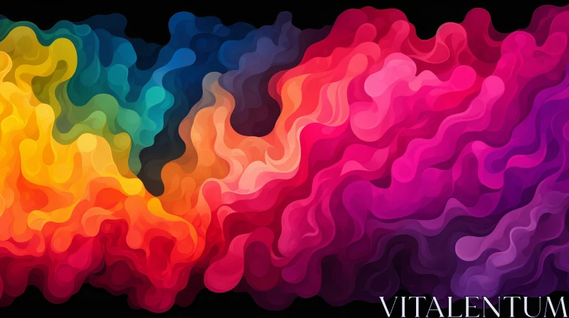 AI ART Multicolored Waves Abstract Background