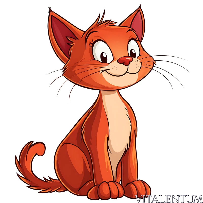 Cheerful Cartoon Cat Character AI Image