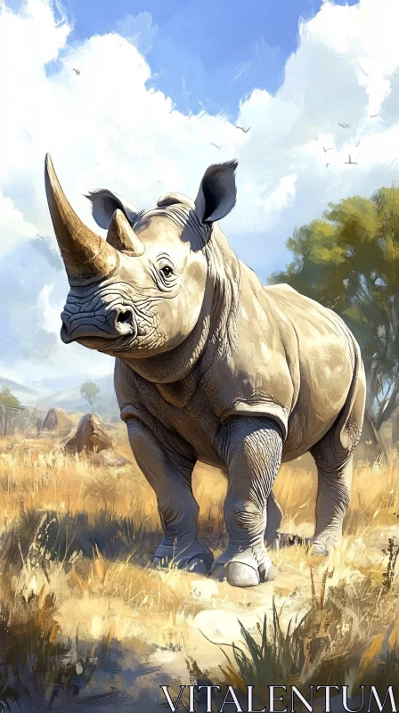 AI ART Rhinoceros in the Wild