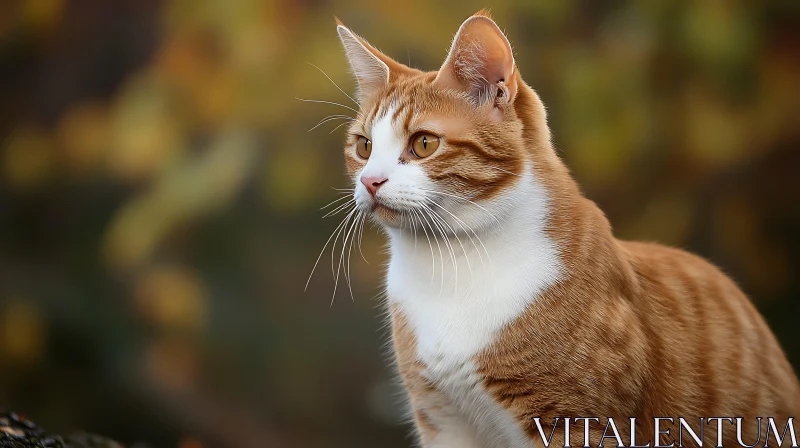 Amber-Eyed Orange and White Cat AI Image