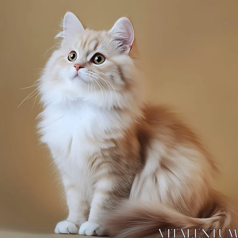 Charming Domestic Fluffy Cat AI Image