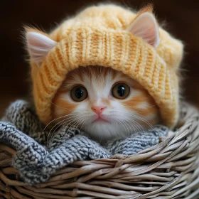 Cute Kitten in Cozy Knitwear