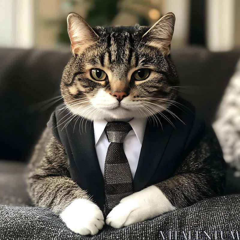 AI ART Dignified Cat in Suit