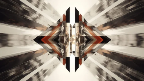 Geometric Abstract Art with Mirror-Symmetrical Elements