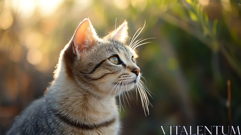 Cat Profile in Warm Sunlight AI Image