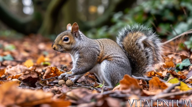 Grey Squirrel in Forest: Captivating Animal Photography AI Image