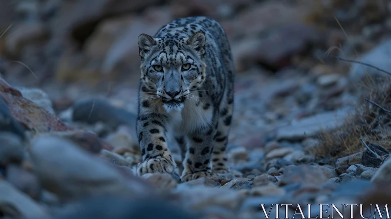 Majestic Snow Leopard: Capturing the Beauty of Nature AI Image