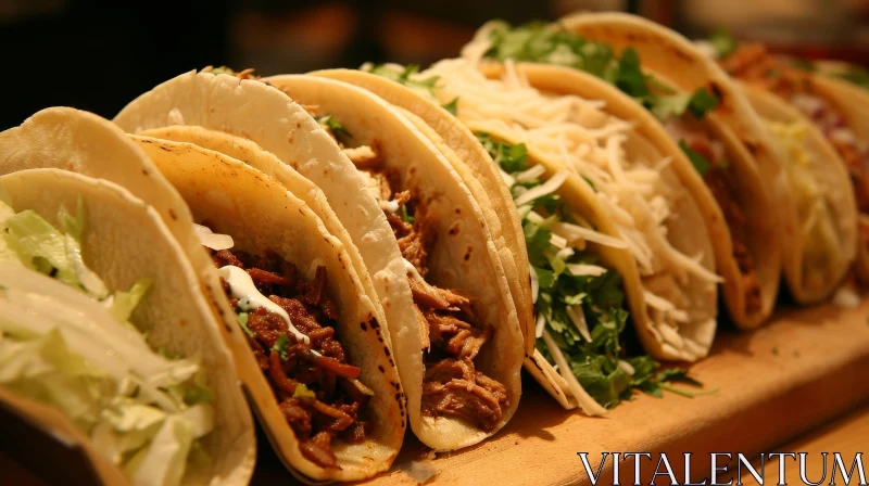 Delicious Tacos on Wooden Table | Savory Mexican Cuisine AI Image
