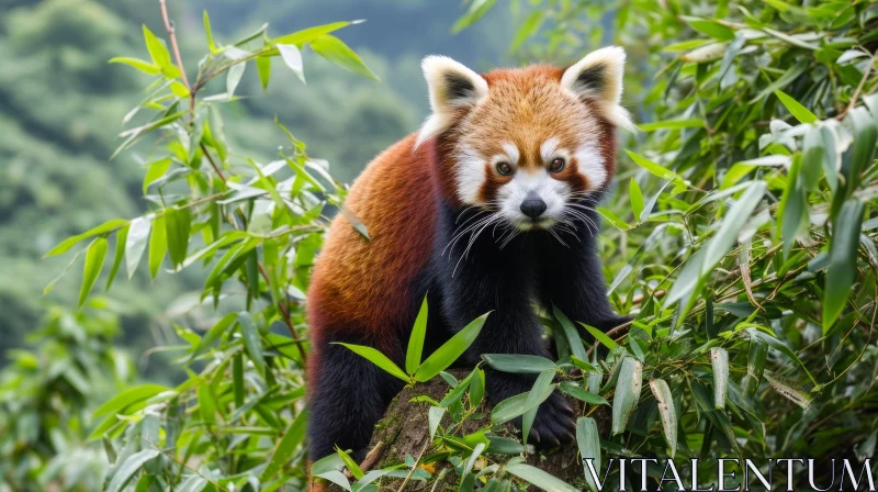 Enigmatic Red Panda: A Captivating Encounter in the Himalayan Forest AI Image