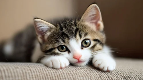Cute Tabby Kitten Face