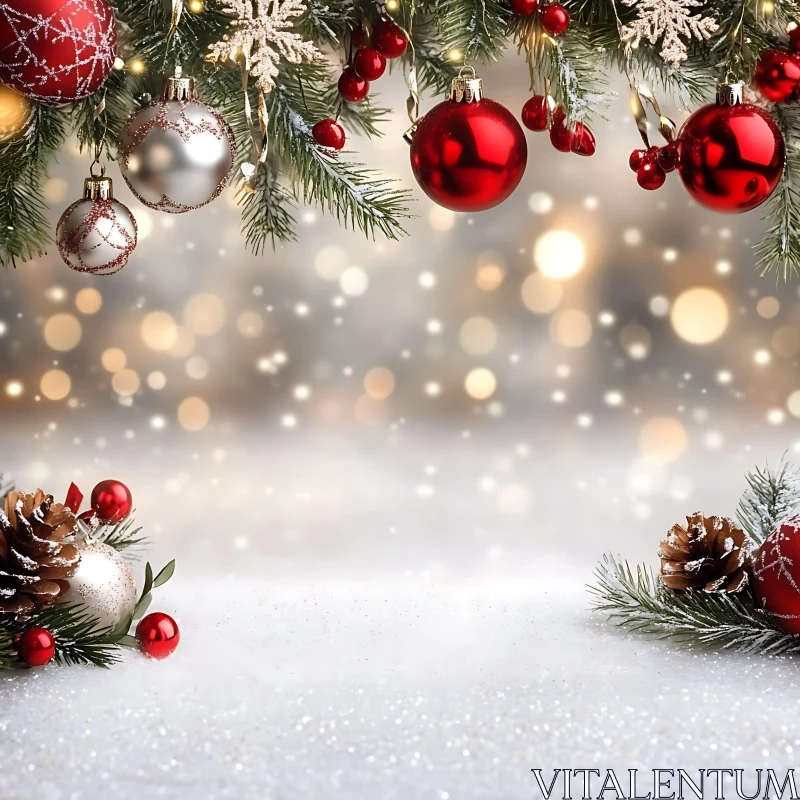 Festive Christmas Holiday Scene with Decorations