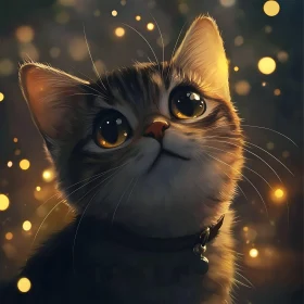 Cute Kitten in a Magical Setting