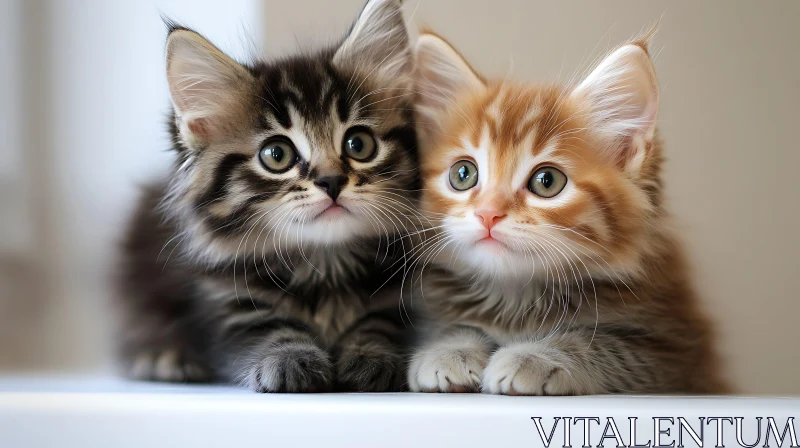 Charming Twin Kittens Close-Up AI Image