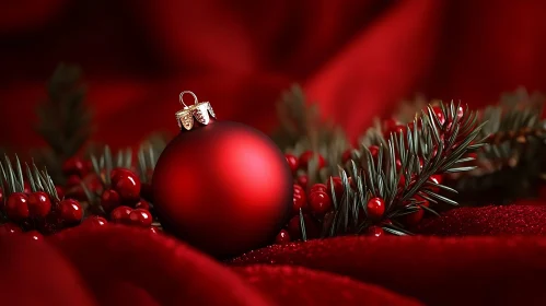 Festive Red Holiday Ornament Display