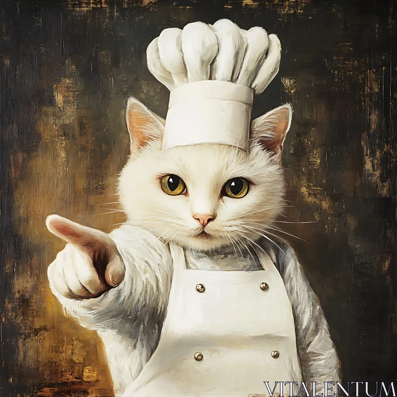Feline Culinary Artist in a Rustic Portrait