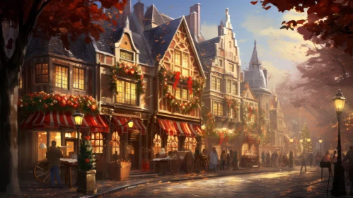 Enchanting Festive Town Streets | Lively Tavern Scenes