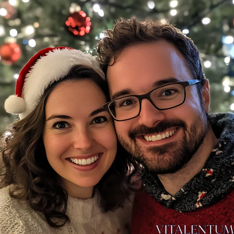Happy Couple Celebrating Christmas