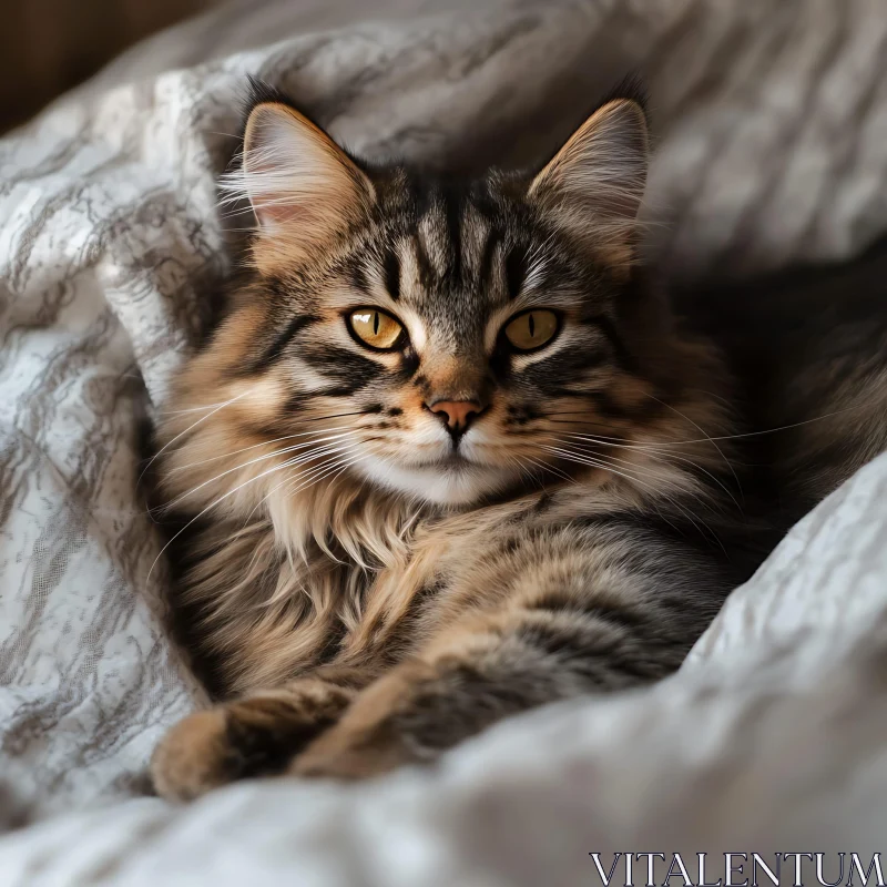 Close-Up of Relaxed Tabby Cat