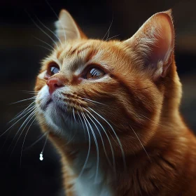 Detailed Portrait of an Orange Cat
