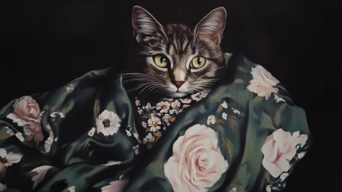 Cat Wrapped in Flowers