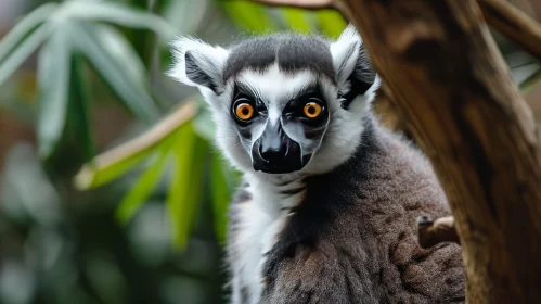 Lemur Portrait: Captivating Gaze and Striking Features