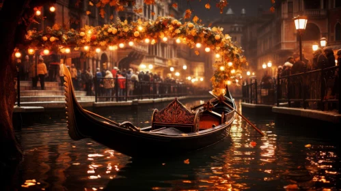 Nighttime Gondola Ride: A Captivating Photorealistic Fantasy