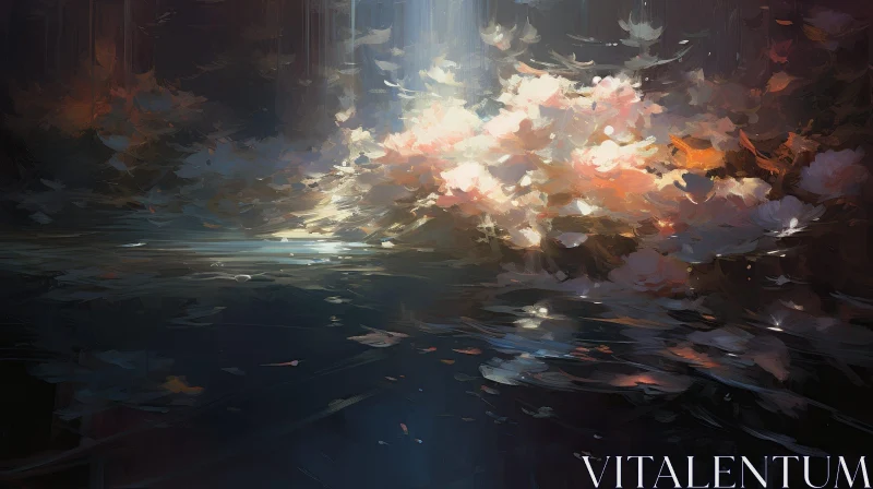 Tranquil Waterfront Landscape Painting