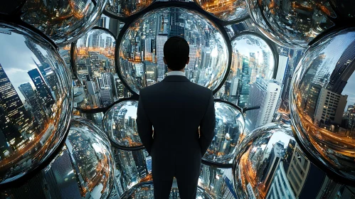 Mirrored Metropolis Reflection with Figure