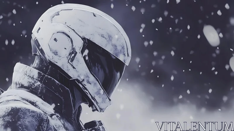 Sci-Fi Snowstorm: High-Tech Figure
