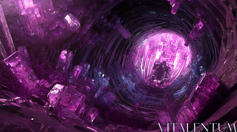 Illuminated Geometric Crystal Cave