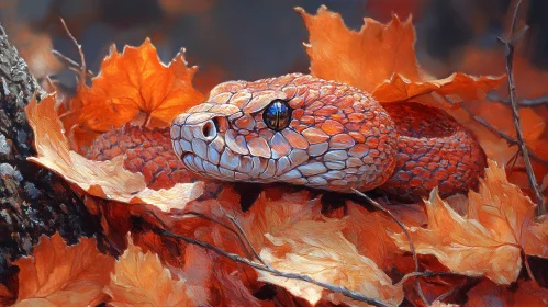 Reptile Camouflage in Fall