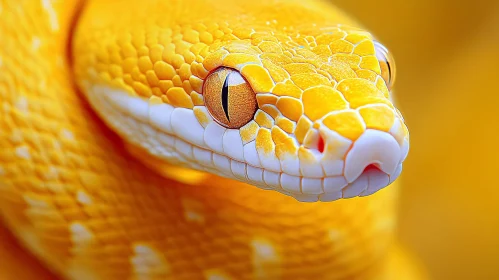 Detailed Yellow Snake Portrait