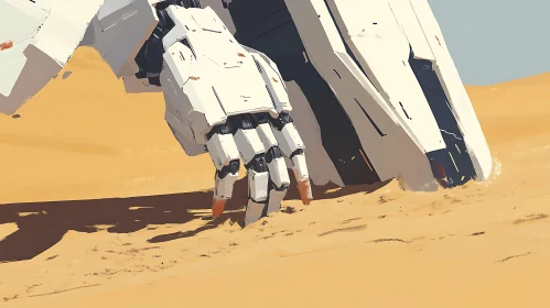 Robotic Hand in the Golden Desert